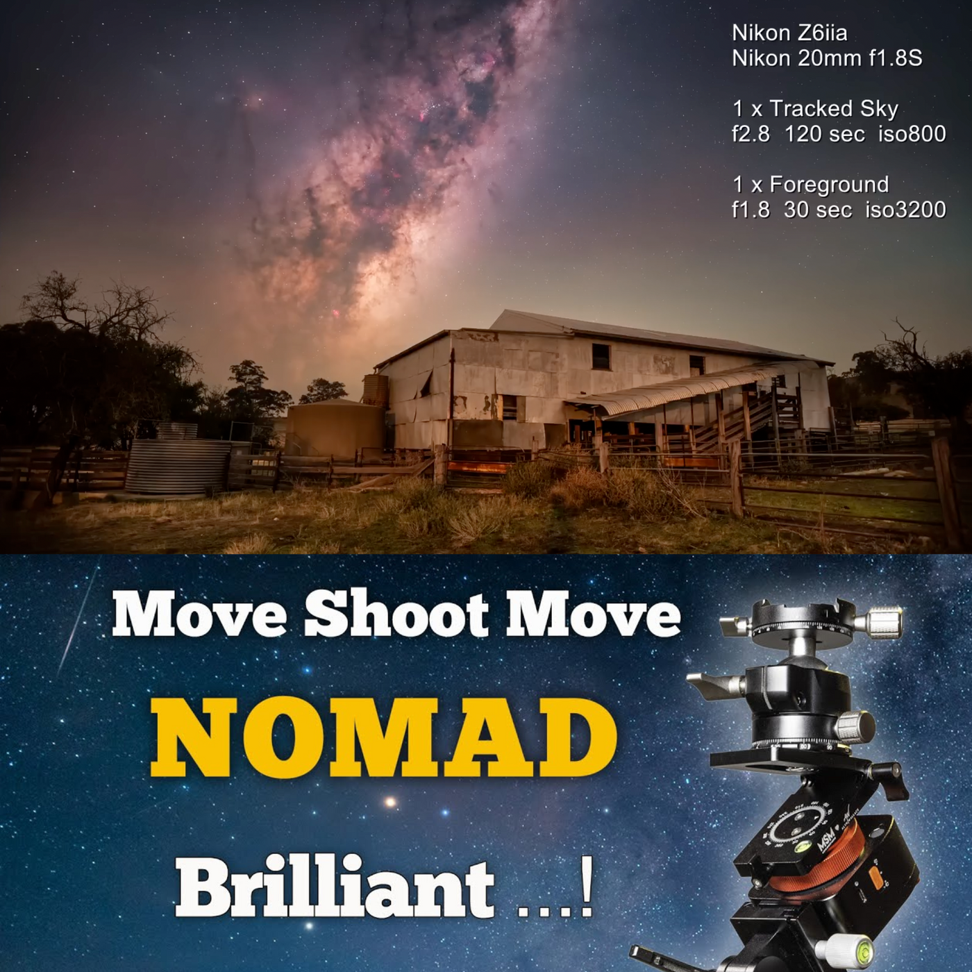 MOVE SHOOT MOVE NOMAD Grab & Go Star Tracker for Beginner and Experienced Photographers,  🎁 Holiday Sale is ON!