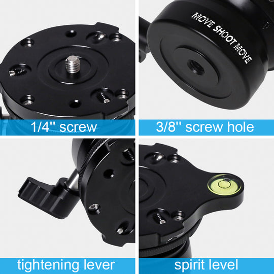 MSM Leveling Base with Bubble Level — Level Shots in Seconds, No Tripod Leg Adjustments Needed