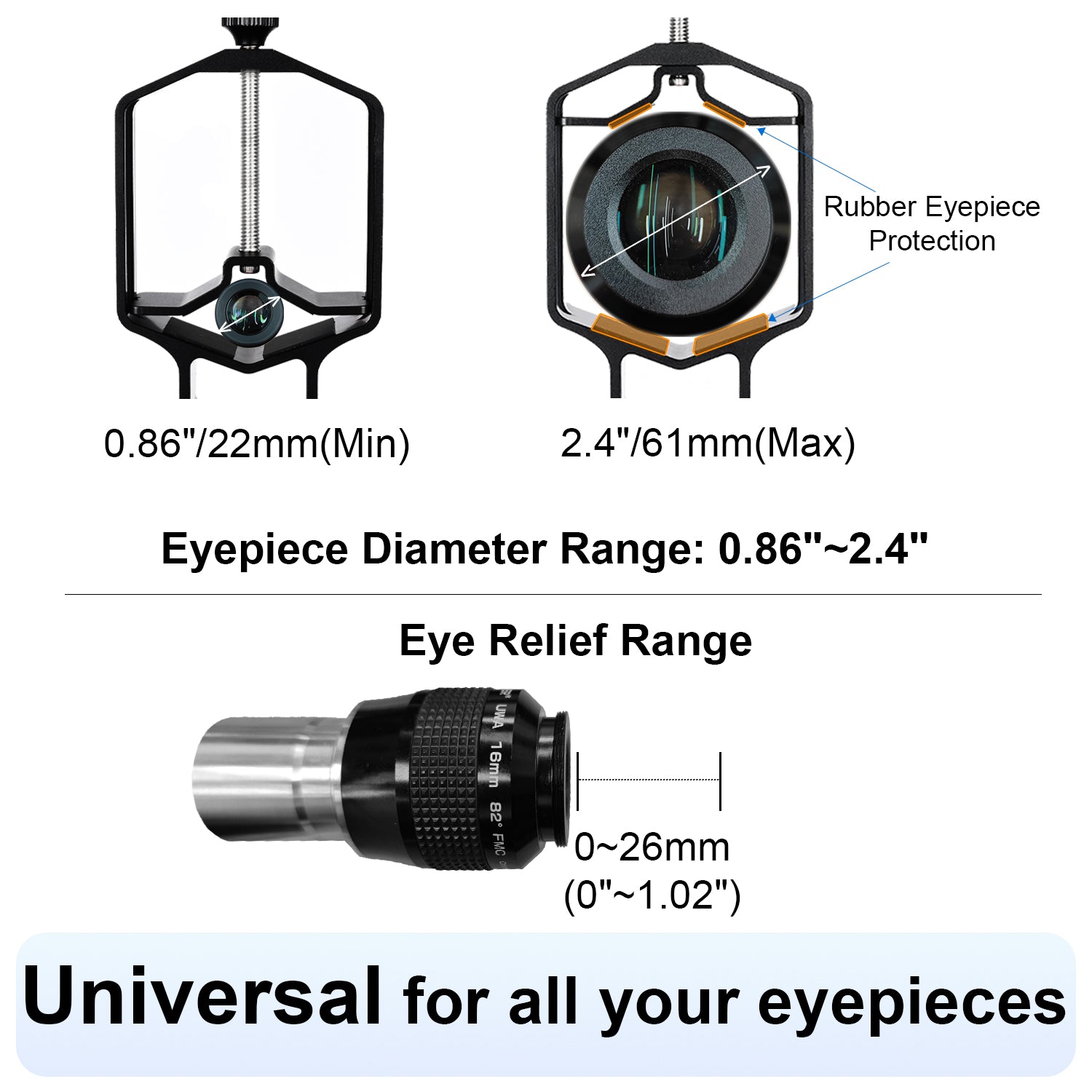 The Best Phone Scope Adatper, 3-Axis Smartphone Telescope Adapter