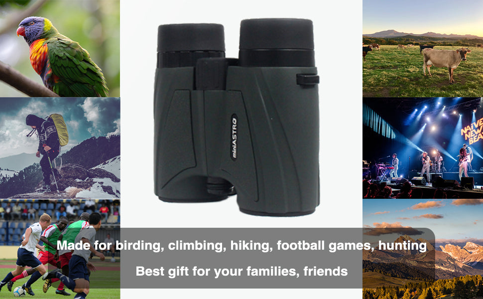 Wide View 15.8°, 5x25 Binoculars for Astro, Sports, Birding and Hunting