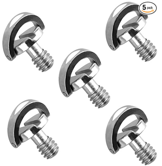 Anneaux en D en acier inoxydable 1/4" vis x 5 pcs