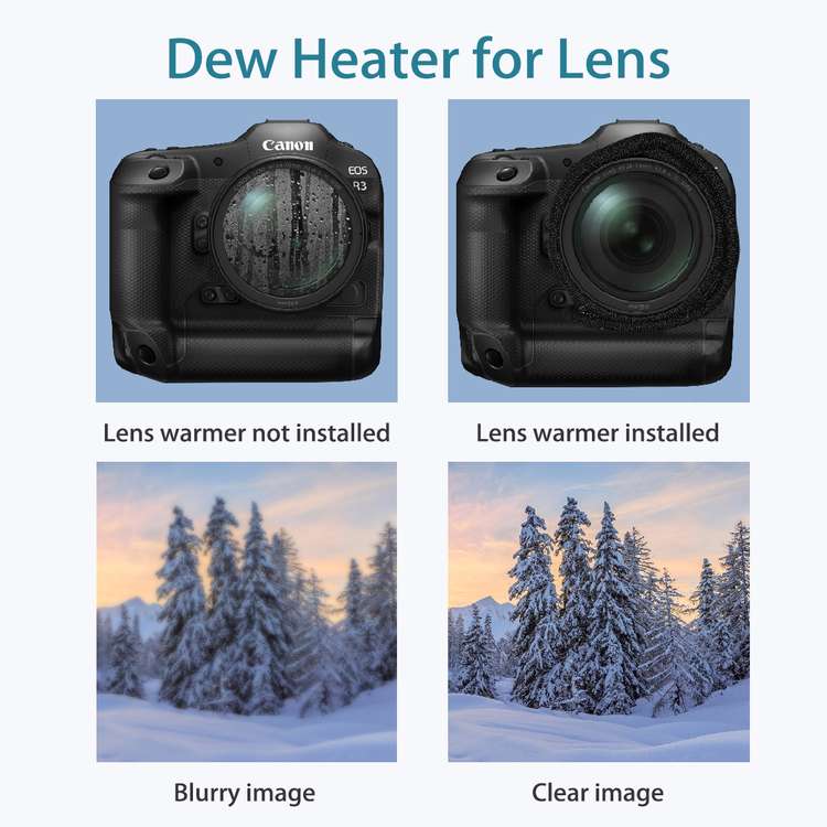 Lens Warmer/Dew Heater Band for astrophotography (With Controller) & Dew Shield